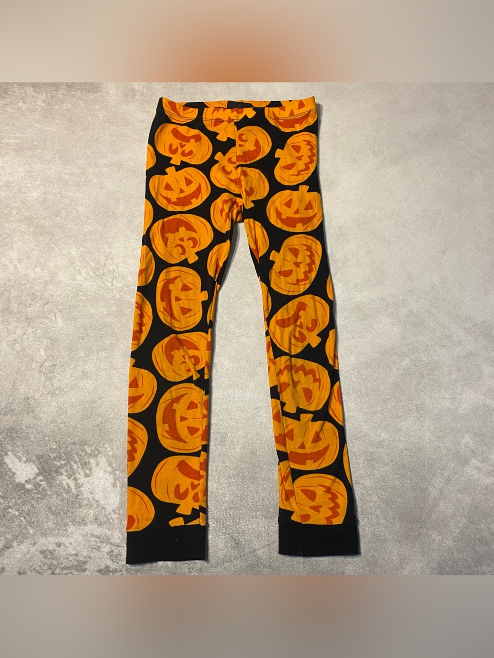 Target Hyde & Eek Kids Pajama Pants Orange Black Halloween Pumpkin Faces Sz 10